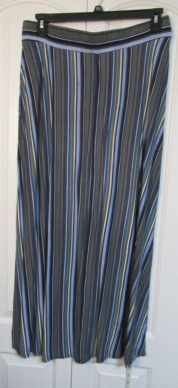 Westport Blue Stripe Long Skirt
